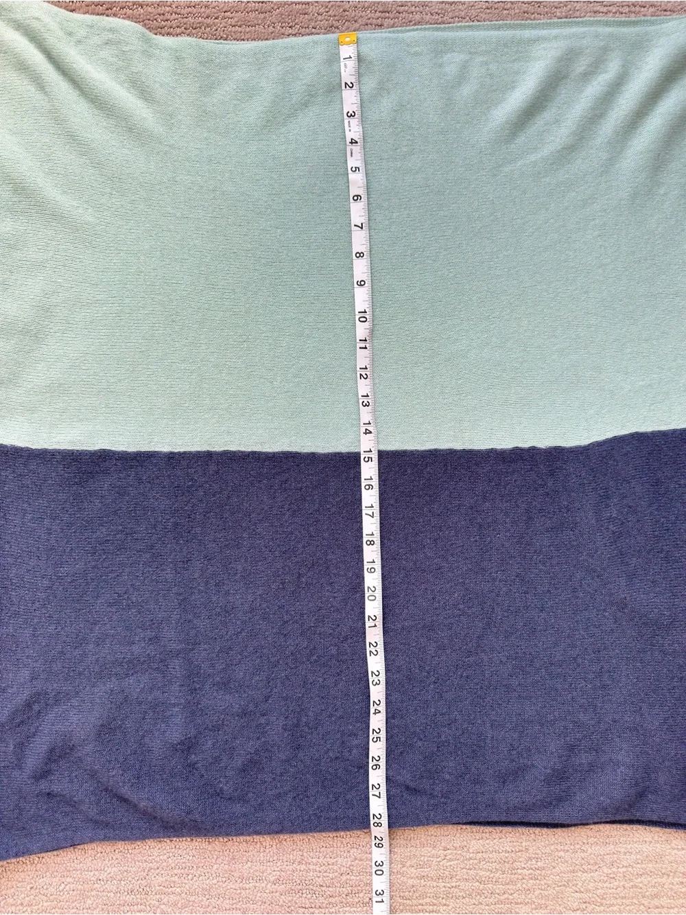 Cullen 100% Cashmere Infinity Loop Scarf Blue Colorblock Cowl Wrap One Size